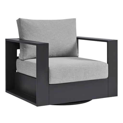 Tahoe Outdoor Powder-Coated Aluminum Swivel Armchair Gray Gray
