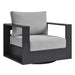 Tahoe Outdoor Powder-Coated Aluminum Swivel Armchair Gray Gray
