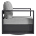 Tahoe Outdoor Powder-Coated Aluminum Swivel Armchair Gray Gray