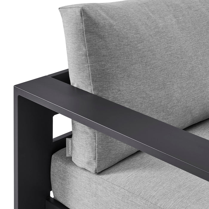 Tahoe Outdoor Powder-Coated Aluminum Swivel Armchair Gray Gray