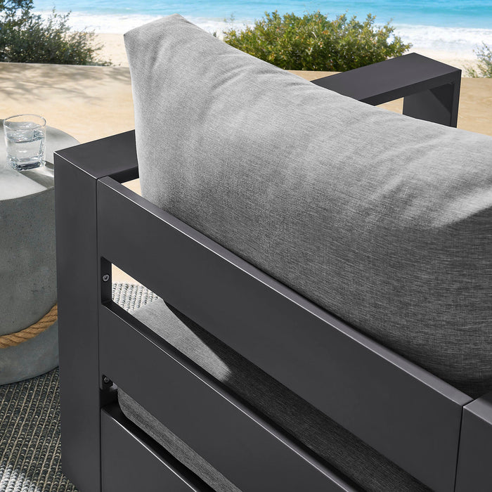 Tahoe Outdoor Powder-Coated Aluminum Swivel Armchair Gray Gray