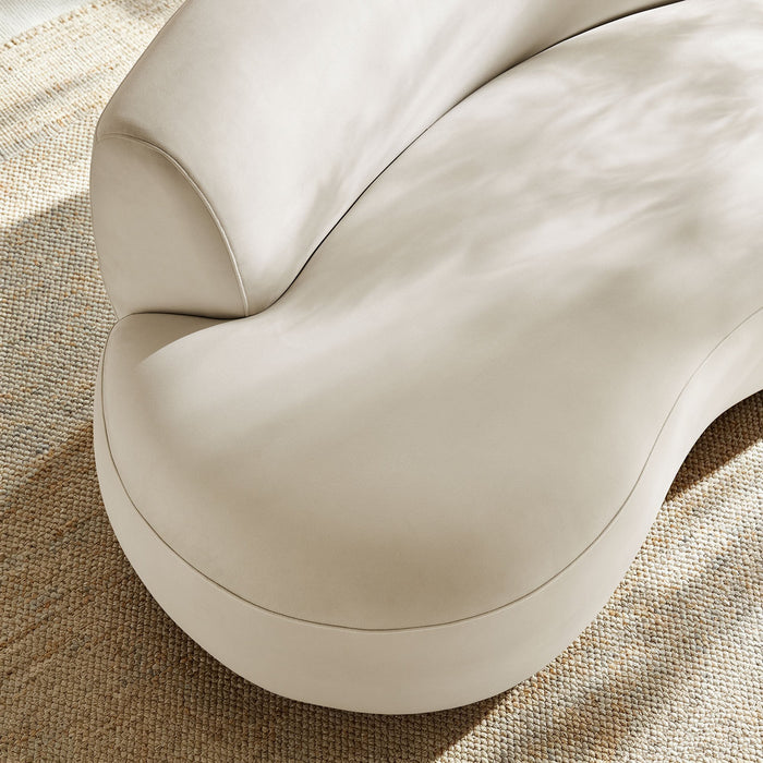 Modway Rialta Curved Left-Arm Performance Velvet Sectional Loveseat in Alabaster - lifestyle view 11