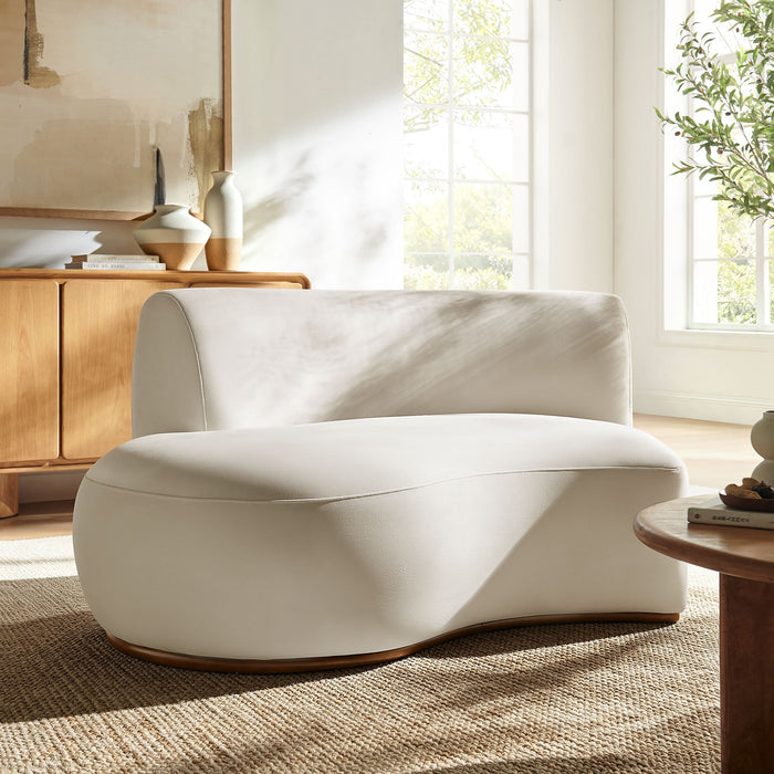 Modway Rialta Curved Left-Arm Performance Velvet Sectional Loveseat in Alabaster - lifestyle view 13