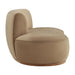 Modway Rialta Curved Left-Arm Performance Velvet Sectional Loveseat in Taupe - angled view