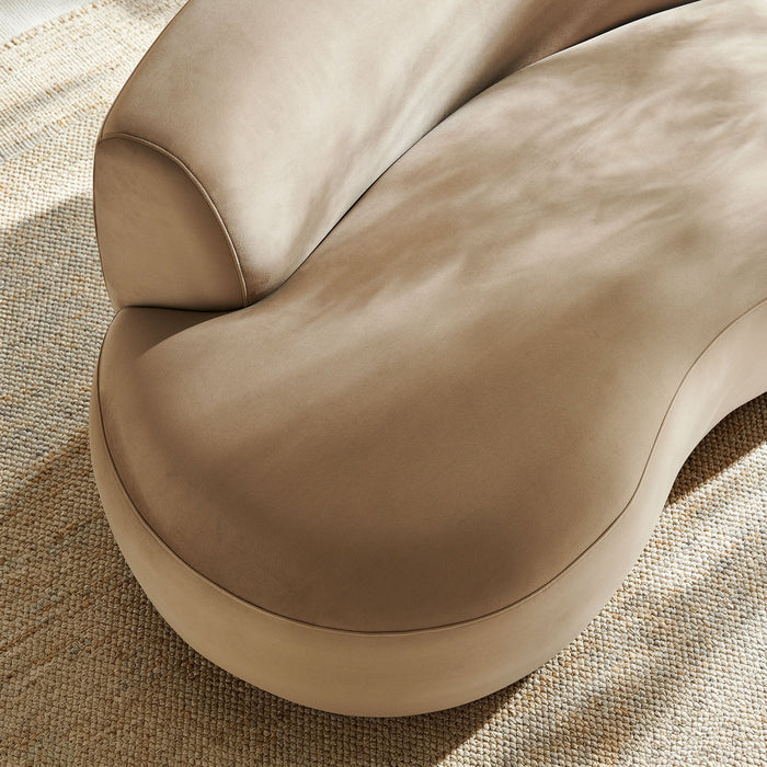 Modway Rialta Curved Left-Arm Performance Velvet Sectional Loveseat in Taupe - lifestyle view 12