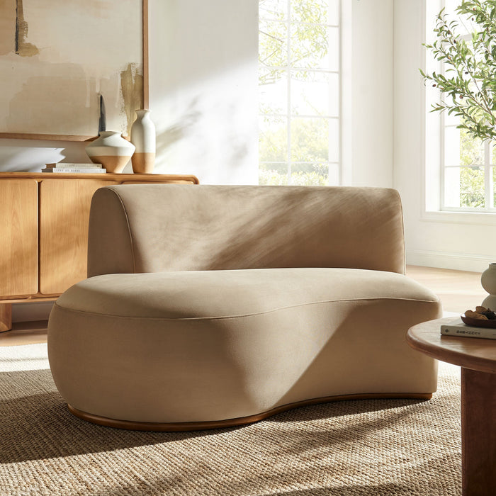 Modway Rialta Curved Left-Arm Performance Velvet Sectional Loveseat in Taupe - lifestyle view 14