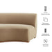 Modway Rialta Curved Left-Arm Performance Velvet Sectional Loveseat in Taupe - dimensions and specifications