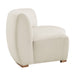 Modway Rialta Curved Armless Performance Velvet Sectional Loveseat in Alabaster - angled view