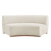 Modway Rialta Curved Armless Performance Velvet Sectional Loveseat in Alabaster - detail view