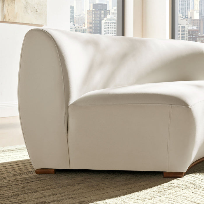 Modway Rialta Curved Armless Performance Velvet Sectional Loveseat in Alabaster - lifestyle view 11
