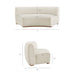 Modway Rialta Curved Armless Performance Velvet Sectional Loveseat in Alabaster - dimensions and specifications 16
