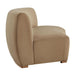 Modway Rialta Curved Armless Performance Velvet Sectional Loveseat in Taupe - angled view