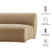 Modway Rialta Curved Armless Performance Velvet Sectional Loveseat in Taupe - dimensions and specifications