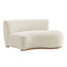 Modway Rialta Curved Right-Arm Performance Velvet Sectional Loveseat in Alabaster - front view