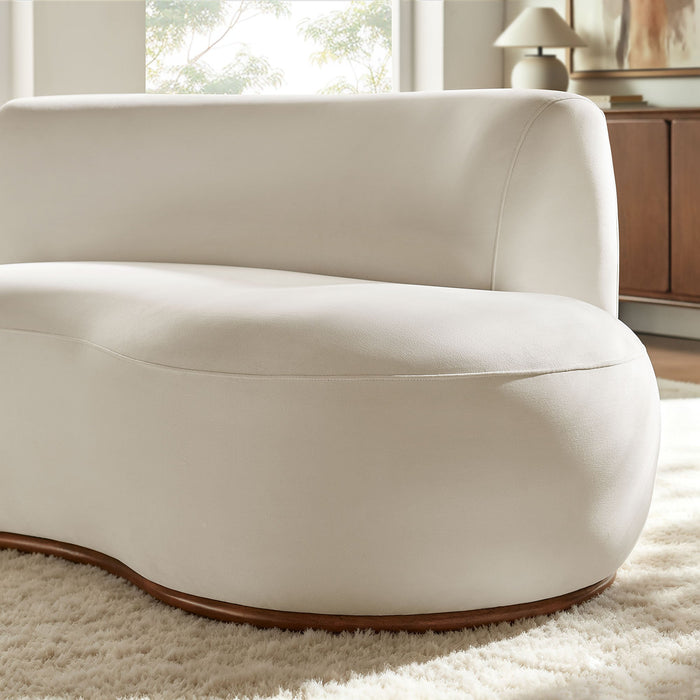 Modway Rialta Curved Right-Arm Performance Velvet Sectional Loveseat in Alabaster - lifestyle view 11