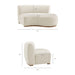 Modway Rialta Curved Right-Arm Performance Velvet Sectional Loveseat in Alabaster - dimensions and specifications 16