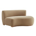 Modway Rialta Curved Right-Arm Performance Velvet Sectional Loveseat in Taupe - front view