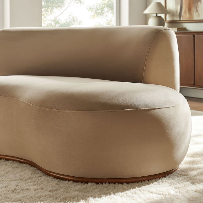 Modway Rialta Curved Right-Arm Performance Velvet Sectional Loveseat in Taupe - lifestyle view 12