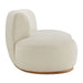 Modway Rialta Curved Left-Arm Slub Weave Fabric Sectional Loveseat in Ecru - angled view
