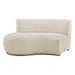 Modway Rialta Curved Left-Arm Slub Weave Fabric Sectional Loveseat in Ecru - detail view