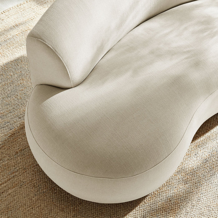 Modway Rialta Curved Left-Arm Slub Weave Fabric Sectional Loveseat in Ecru - lifestyle view 18