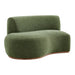 Modway Rialta Curved Left-Arm Slub Weave Fabric Sectional Loveseat in Foliage - front view
