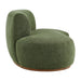 Modway Rialta Curved Left-Arm Slub Weave Fabric Sectional Loveseat in Foliage - angled view