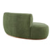 Modway Rialta Curved Left-Arm Slub Weave Fabric Sectional Loveseat in Foliage - side view