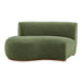 Modway Rialta Curved Left-Arm Slub Weave Fabric Sectional Loveseat in Foliage - detail view