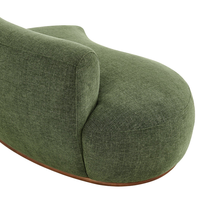 Modway Rialta Curved Left-Arm Slub Weave Fabric Sectional Loveseat in Foliage - lifestyle view