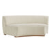 Modway Rialta Curved Armless Slub Weave Fabric Sectional Loveseat in Ecru - front view