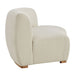 Modway Rialta Curved Armless Slub Weave Fabric Sectional Loveseat in Ecru - angled view