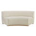 Modway Rialta Curved Armless Slub Weave Fabric Sectional Loveseat in Ecru - detail view