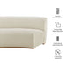 Modway Rialta Curved Armless Slub Weave Fabric Sectional Loveseat in Ecru - dimensions and specifications