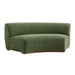 Modway Rialta Curved Armless Slub Weave Fabric Sectional Loveseat in Foliage - front view