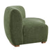 Modway Rialta Curved Armless Slub Weave Fabric Sectional Loveseat in Foliage - angled view