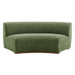 Modway Rialta Curved Armless Slub Weave Fabric Sectional Loveseat in Foliage - detail view