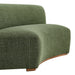 Modway Rialta Curved Armless Slub Weave Fabric Sectional Loveseat in Foliage - lifestyle view