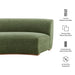 Modway Rialta Curved Armless Slub Weave Fabric Sectional Loveseat in Foliage - dimensions and specifications