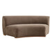 Modway Rialta Curved Armless Slub Weave Fabric Sectional Loveseat in Mocha - front view