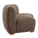 Modway Rialta Curved Armless Slub Weave Fabric Sectional Loveseat in Mocha - angled view