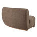 Modway Rialta Curved Armless Slub Weave Fabric Sectional Loveseat in Mocha - side view