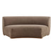 Modway Rialta Curved Armless Slub Weave Fabric Sectional Loveseat in Mocha - detail view