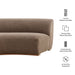 Modway Rialta Curved Armless Slub Weave Fabric Sectional Loveseat in Mocha - dimensions and specifications