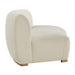 Modway Rialta Curved Right-Arm Slub Weave Fabric Sectional Loveseat in Ecru - angled view