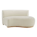 Modway Rialta Curved Right-Arm Slub Weave Fabric Sectional Loveseat in Ecru - detail view