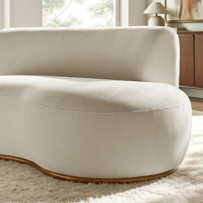 Modway Rialta Curved Right-Arm Slub Weave Fabric Sectional Loveseat in Ecru - lifestyle view 18