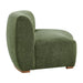Modway Rialta Curved Right-Arm Slub Weave Fabric Sectional Loveseat in Foliage - angled view