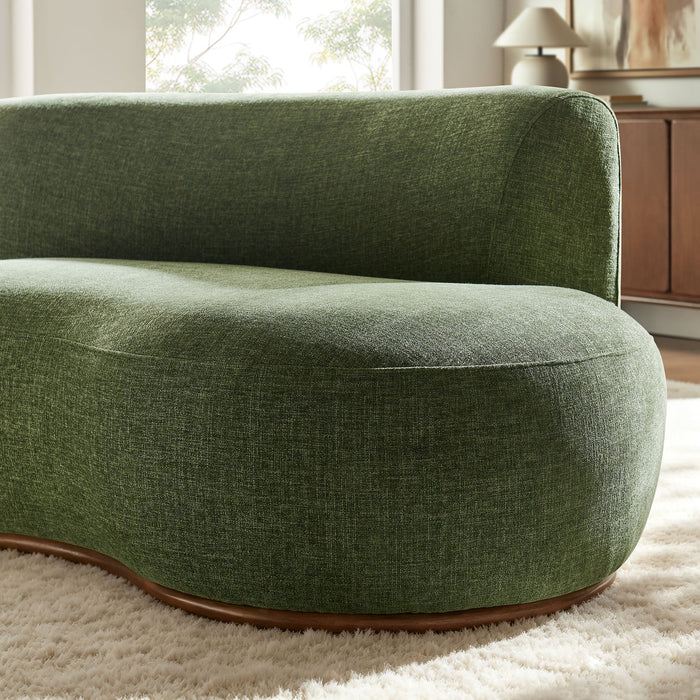 Modway Rialta Curved Right-Arm Slub Weave Fabric Sectional Loveseat in Foliage - lifestyle view 17