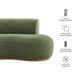 Modway Rialta Curved Right-Arm Slub Weave Fabric Sectional Loveseat in Foliage - dimensions and specifications